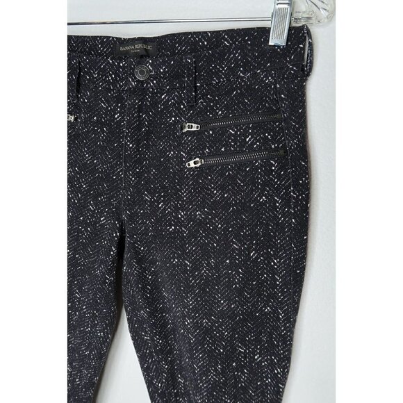 Banana Republic Pants Sloan Fit Slim Ankle Womens Size 4 Black Herringbone - Picture 3 of 12